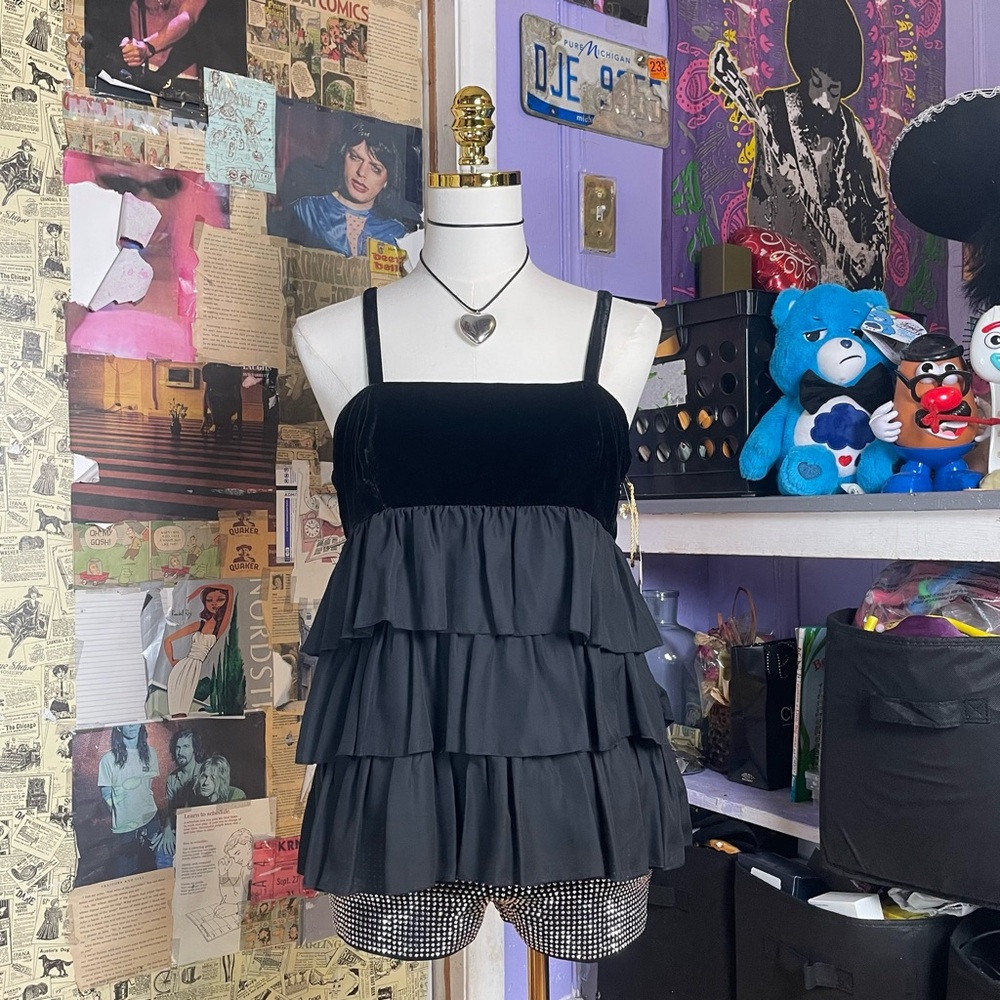 Y2K Tiered Ruffle Babydoll Top (NWTs)